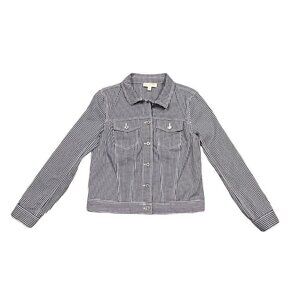 Talbots Lightweight Gingham Jacket Navy White Small